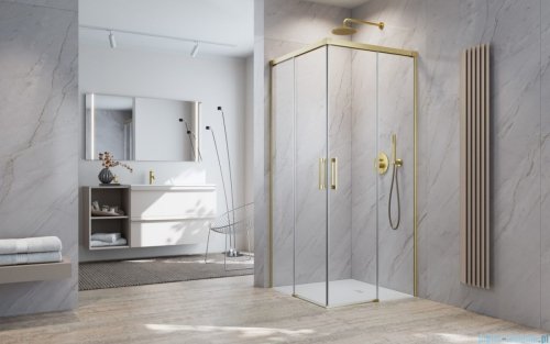 Radaway Idea 8 Kdd Brushed Gold kabina 90x80cm szczotkowane złoto 10370090-99-01L/10370080-99-01R