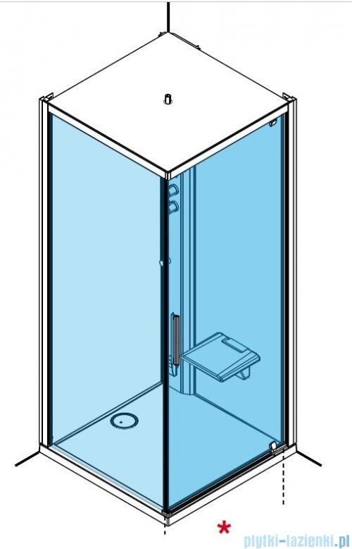 Novellini Glax 1 2.0 kabina standard 80x80 prawa srebrna G21GF80DTFL-1BB