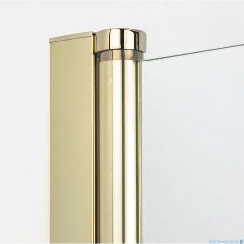 New Trendy New Soleo Light Gold 70x100x195 cm kabina lewa drzwi składane pojedyncze wspornik skośny złoty połysk/szkło przejrzyste K-1898