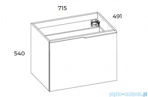 Elita Glam szafka podumywalkowa 71x54x49cm biały mat 168380