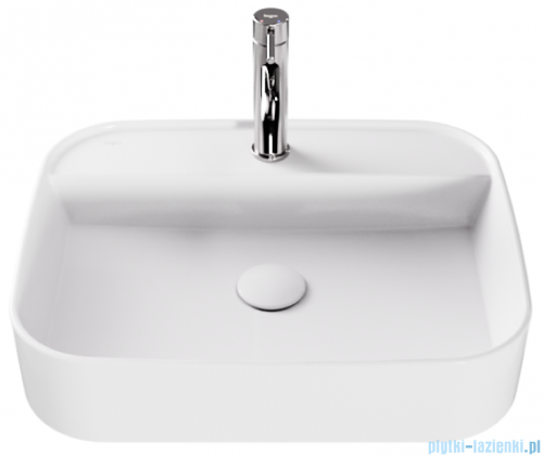 Besco Assos Cera-Line White umywalka nablatowa biała 50 cm biały połysk UNC-50-ASB