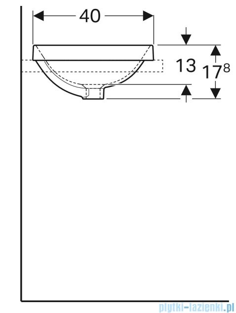 Geberit VariForm Umywalka owalna wpuszczana w blat, bez przelewu 60x40cm KeraTect 500.730.00.2