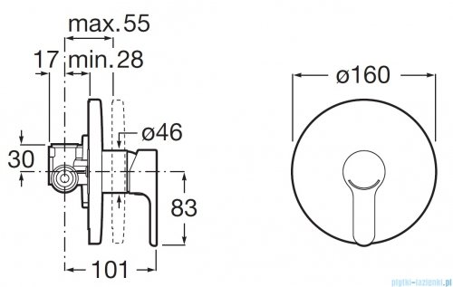 Roca L20 bateria wannowo-prysznicowa podtynkowa Chrom A5A2A09C00