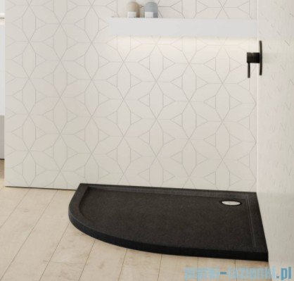 Schedpol Schedline Sharper Black Stone brodzik półokrągły 80x80x4,5cm 3S.S1O-8080/C/ST