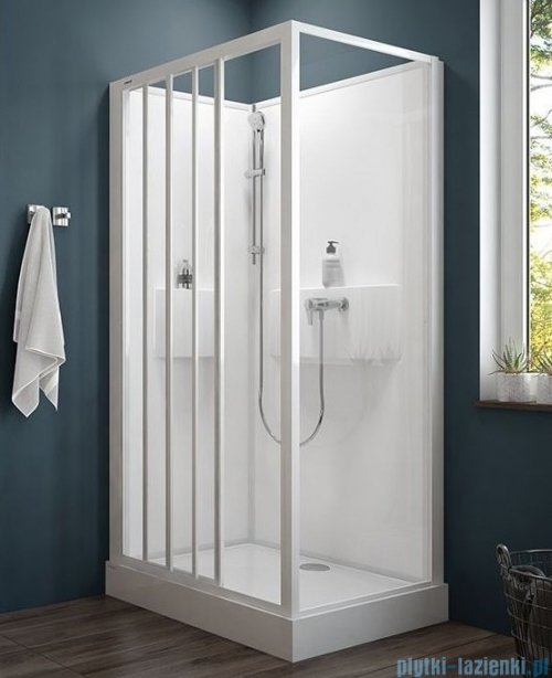 Sanplast Basic Complete KCDTr/BASIC-SHP+Bza kabina czterościenna kompletna 90x120x202 cm przejrzysta 602-460-0870-01-4H0