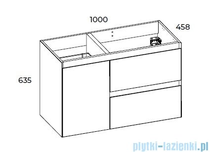 Elita Split szafka podumywalkowa z koszem cargo prawa 100x63x46cm Anthracite mat 168154