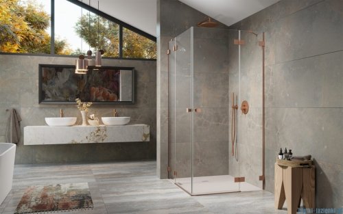 Radaway Essenza Pro Brushed Copper Kdd kabina 100x100cm szczotkowana miedź 10096100-93-01L/10096100-93-01R