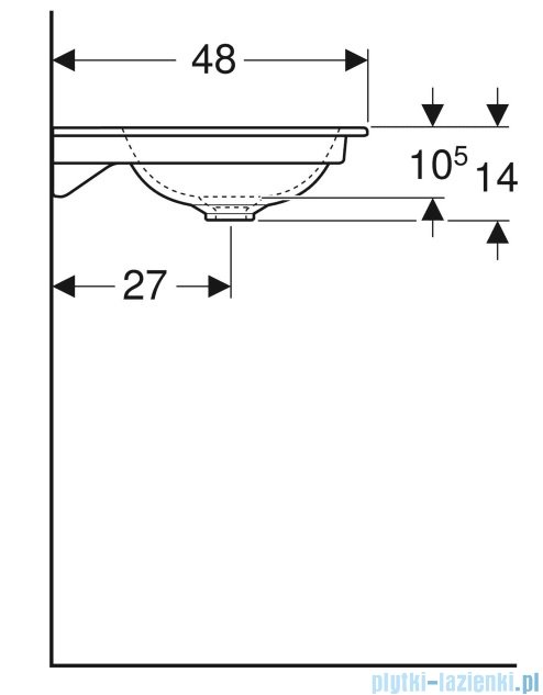 Geberit One Umywalka meblowa z otworem na baterię 75x48cm KeraTect 505.010.01.2