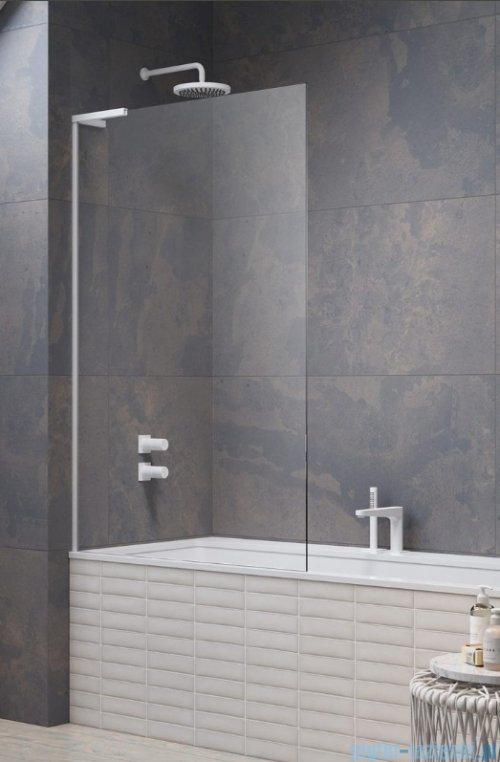 Radaway Modo SL White PNJ II parawan nawannowy 90cm lewy biały mat/przejrzyste 10316090-04-01L