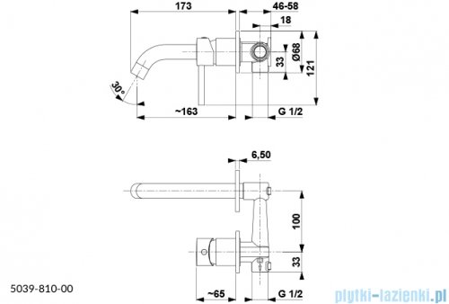 KFA MOZA CHROM bateria umywalkowa podtynkowa 5039-810-00