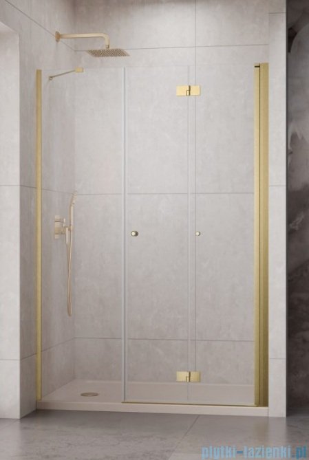 Radaway Nes Brushed Gold DWSB drzwi wnękowe 130cm W4 prawe złoto szczotkowane szkło przejrzyste 10044750-99-01R/10045550-01-01