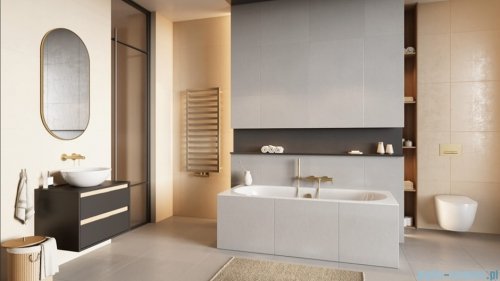 Excellent Revia lustro wiszące owalne 100x50 cm złoto szczotkowane DOEX.RE100.050.GB