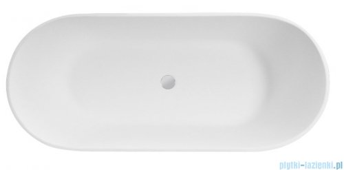 Besco Moya 160x68cm wanna wolnostojąca konglomeratowa + syfon klik-klak chrom #WMD-160-M