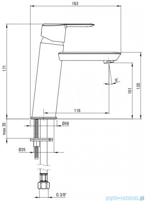 Deante ARNIKA Bateria umywalkowa titanium BQA_D20M