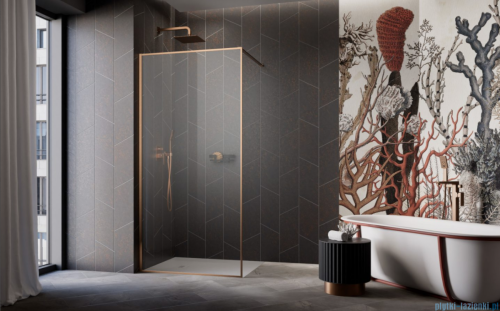 Radaway Modo F II Brushed Copper kabina Walk-in 65x201cm Szczotkowana Miedź szkło przejrzyste 10409065-93-01