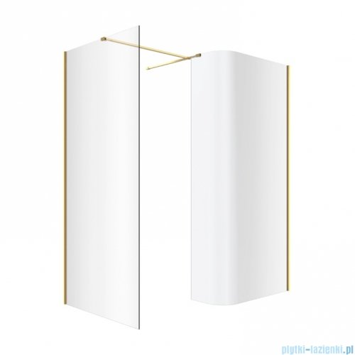 Excellent Vidoq walk-in kabina prysznicowa gięta, ścianka prosta 120cm, ścianka gięta 93cm złoty połysk KAEX.1507.K.1200.0930.GL