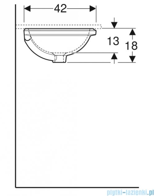 Geberit VariForm Umywalka okrągła z przelewem 42x40,5cm 500.744.01.2