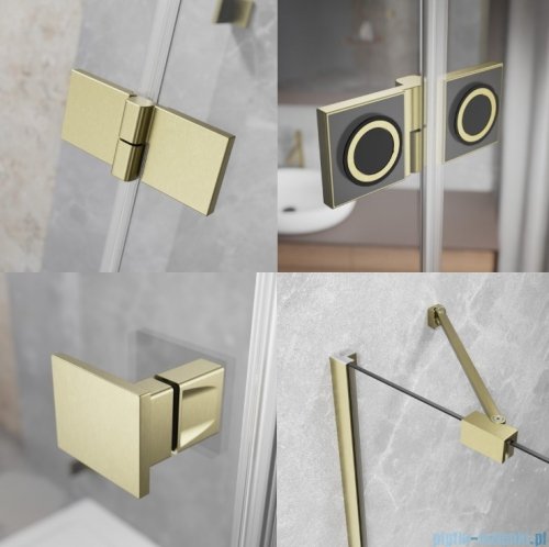 Radaway Essenza 8 Brushed Gold Kdj kabina 100x100cm lewa szczotkowane złoto 10480612-01-01L/10470337-99-01L/10113100-01-01