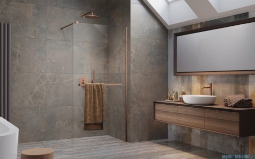 Radaway Modo New II Brushed Copper z wieszakiem kabina Walk-in 105x200 szczotkowana miedź 389105-93-01W