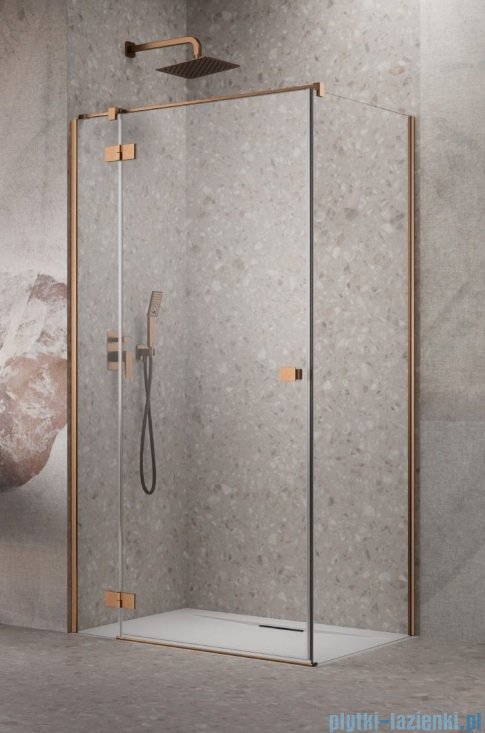 Radaway Essenza 8 Brushed Copper Kdj kabina 90x75cm lewa szczotkowana miedź 10480612-01-01L/10470237-93-01L/10113075-01-01