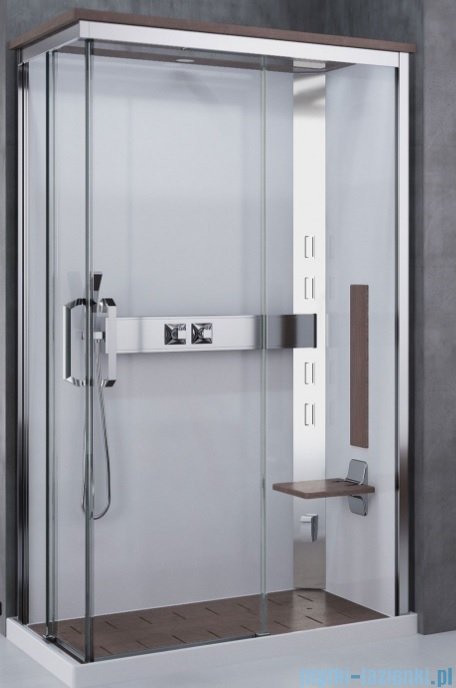 Novellini Nexis kabina prysznicowa z hydromasażem 120x80 prawa white oak NEXA129DM5-1KQ