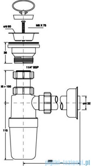 McAlpine Syfon umywalkowy butelkowy HC1L-J