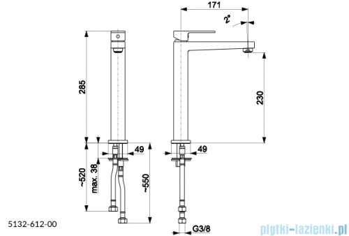 KFA LOGON BLACK bateria umywalkowa nablatowa czarny 5132-612-81