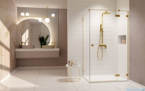 Radaway Essenza Pro Brushed Gold Kdj kabina 80x120cm prawa szczotkowane złoto 10097080-99-01R/10098120-01-01