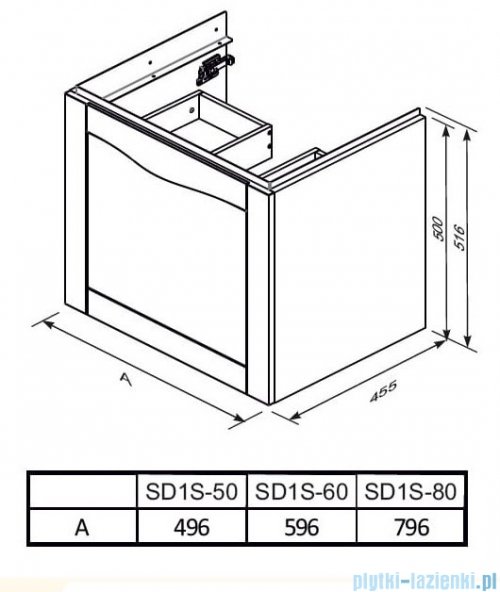 Oristo Skagen szafka podumywalkowa wisząca 49x50x45 biały mat OR49-SD1S-50-2