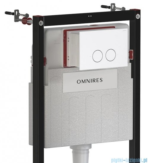 Omnires Flush Set Strongframe stelaż podtynkowy do WC z ECO spłukiwaniem przycisk spłukujący biały mat STFWCECO1M-RWM