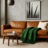 Zielony butelkowy koc z frędzlami Moca Design