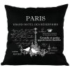 Poduszka French Home - Paris - czarna