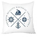 Poduszka French Home - Marynarska Nautical - biała