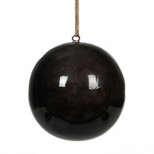 Bombka metalowa czarna kula - średnica 12 cm