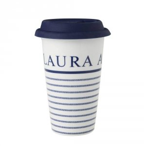 Laura Ashley BLUEPRINT - kubek COFFEE TO GO 370 ml - CANDY STRIPE