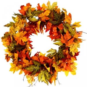 Wianek dekoracyjny jesienny liście klonu - średnica 50 cm