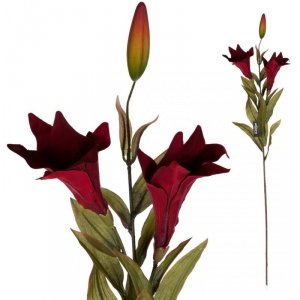 Kwiat sztuczny - lilia bordowa Aluro
