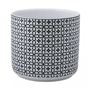 Doniczka ceramiczna Black and White - H12,5/Ø13,5 cm