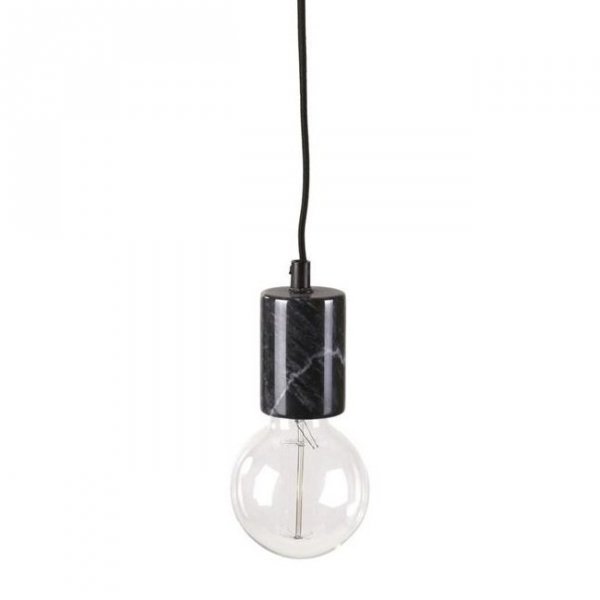 Lampa marmur z wtyczką - KOLV - czarna