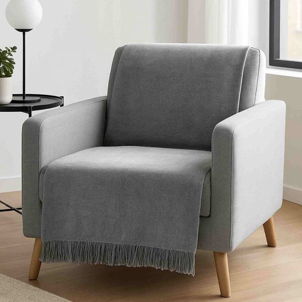 Szara narzuta na fotele i kanapy MOCA DESIGN