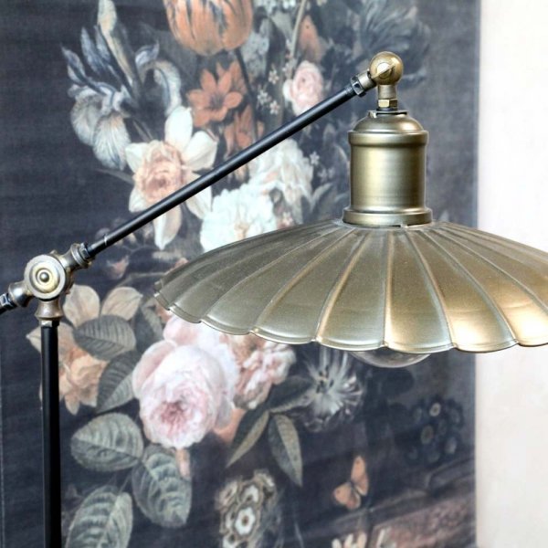 Lampa podłogowa Chic Antique antyczny mosiądz - H155,5 cm