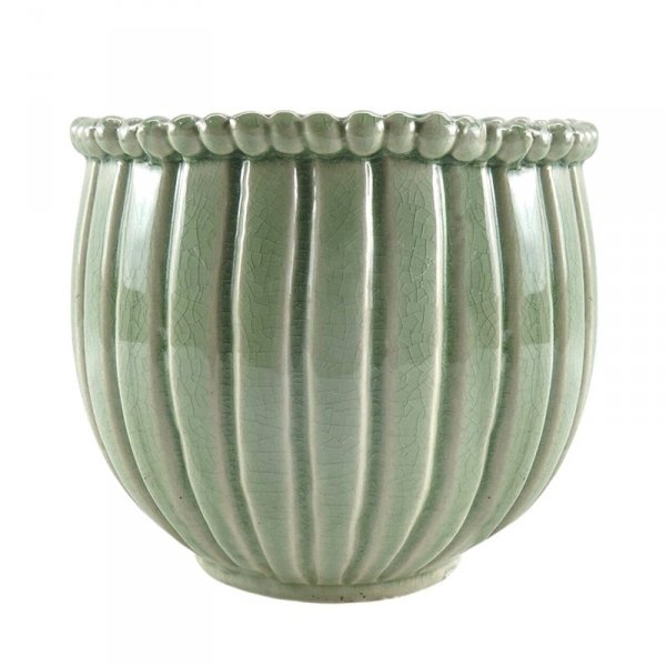 Donica ceramiczna pastelowa zieleń - H24/Ø25 cm