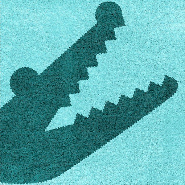 Dywanik łazienkowy Rhomtuft - Croc - niebieski morski