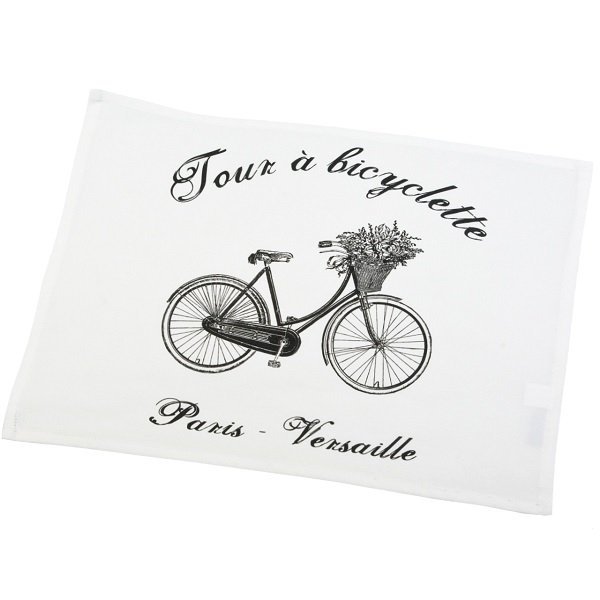 Serweta / podkładka French Home - Bicyclette - biała