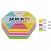 NOTES SZEŚCIOKĄT, 61X70MM, MIX 5 KOL. NEON+BIAŁY, 250KART. 21827