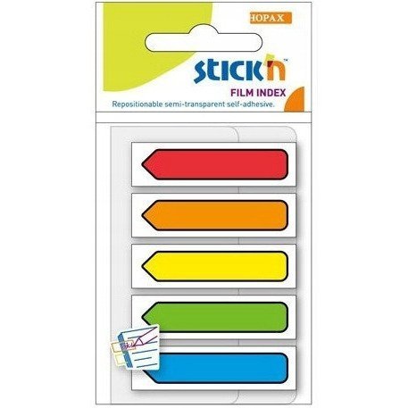 Zakładki indeksujące Strzałki 45x12mm mix 5 kolorów neon 21464 STICK&#039;N