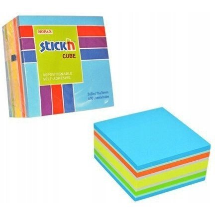 Bloczek STICK&quot;N 76x76mm 400k mix niebieski/zielony 21538