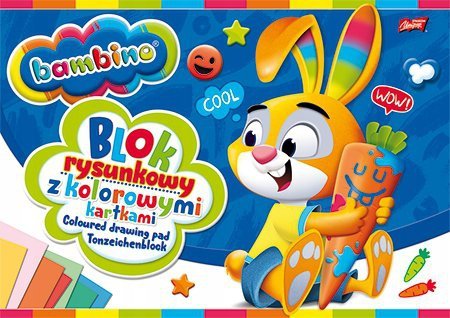 Blok rysunkowy szkolny A4 kolorowy 16 kartek 80g BAMBINO
