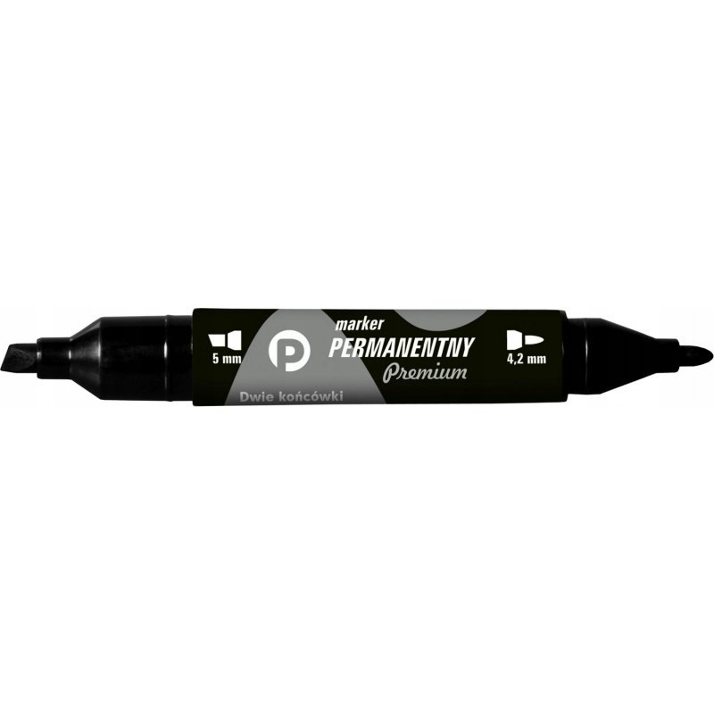 Marker permanentny dwustronny czarny okrągły/ścięty KM502-V2 TETIS