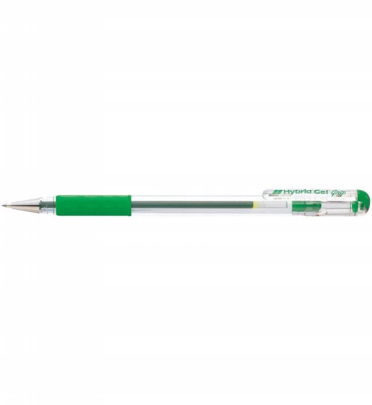 Pióro żelowe PENTEL K116 zielone z gumowym uchwytem Hybrid Gel Grip
